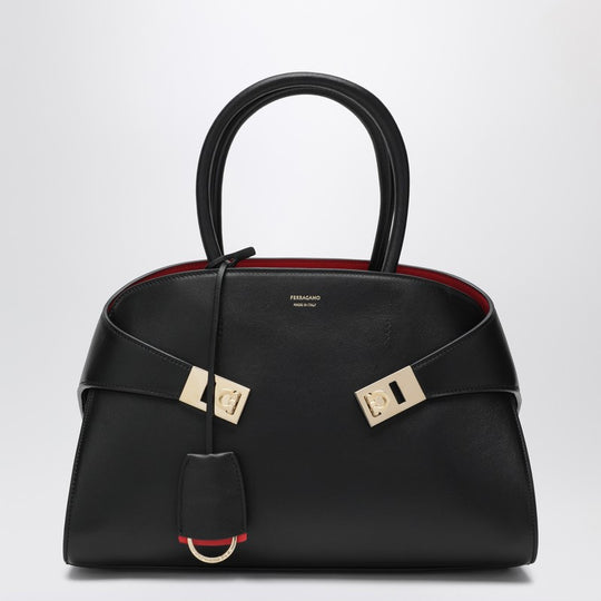 Hug M Handbag Black/Red In Leather