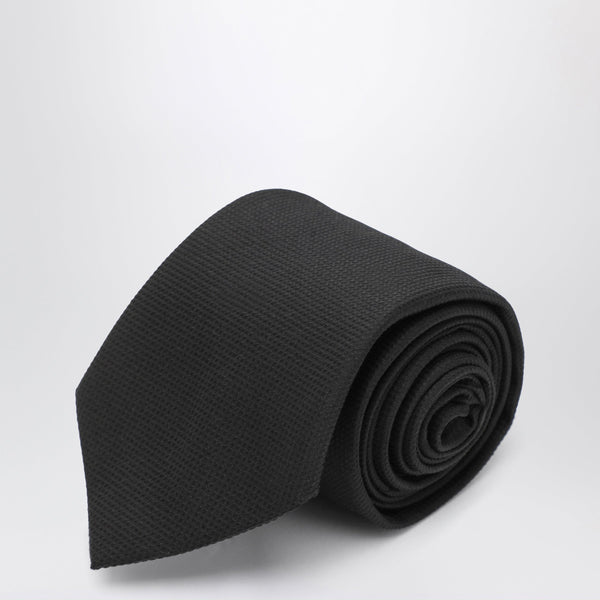 Black Silk Jacquard Tie