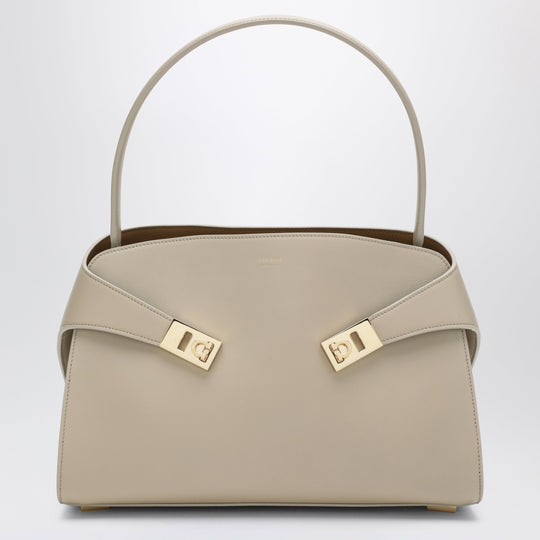 Ivory Hug Soft M Handbag In Leather