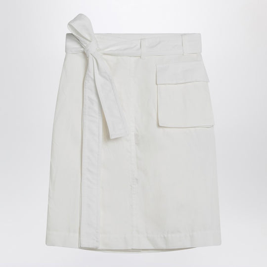 White Wrap Skirt In Cotton Blend