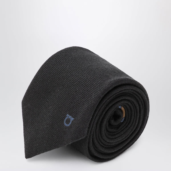 Dark Grey Gancini Jacquard Tie
