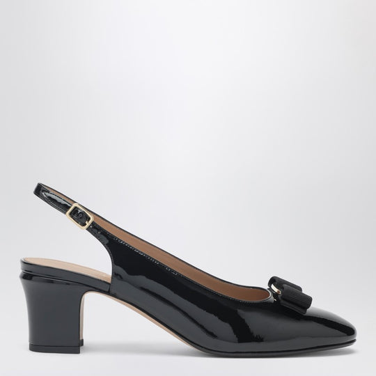 Black Vara Bow Slingback Shoes