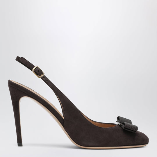 Vara Bow Slingbacks Dark Brown