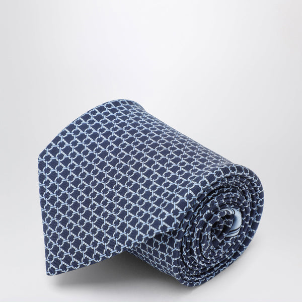 Blue Gancini Silk Jacquard Tie