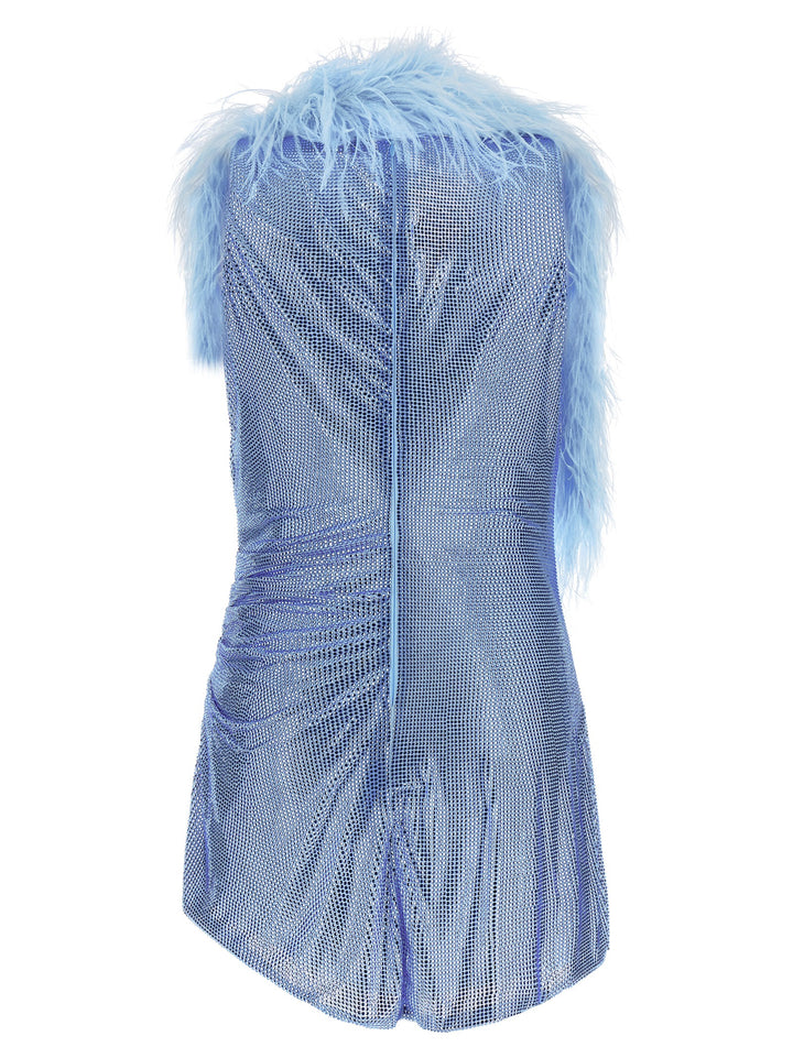 Giuseppe Di Morabito Dress With Removable Crystals And Feathers Dresses - Light Blue | 575c507a1ec30a7b94992c755c0cebbf4ce77891