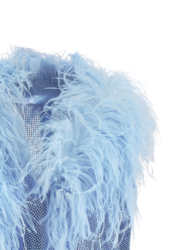 Giuseppe Di Morabito Dress With Removable Crystals And Feathers Dresses - Light Blue | 7764a717fefb8884076992ff78198469627f67bf