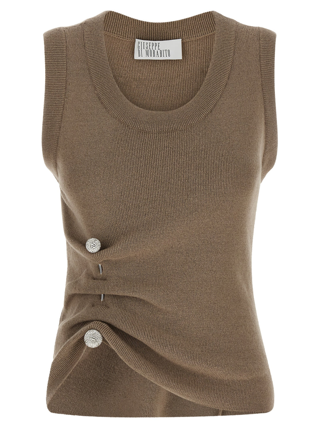 Giuseppe Di Morabito Jewel Brooch Top Tops - Beige | 11307e61aff89f69a66d075b16e1275afced3efc