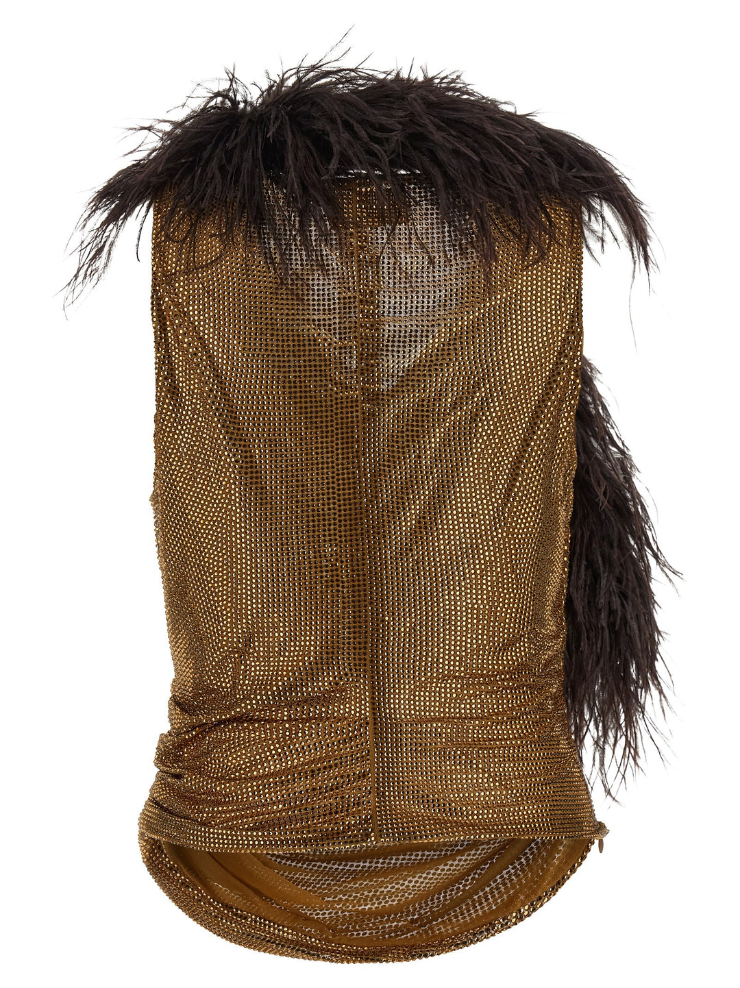 Giuseppe Di Morabito Mesh And Feather Top Tops - Gold | 5955415b045d201b89ec80bfe668eaa7b54aebd7
