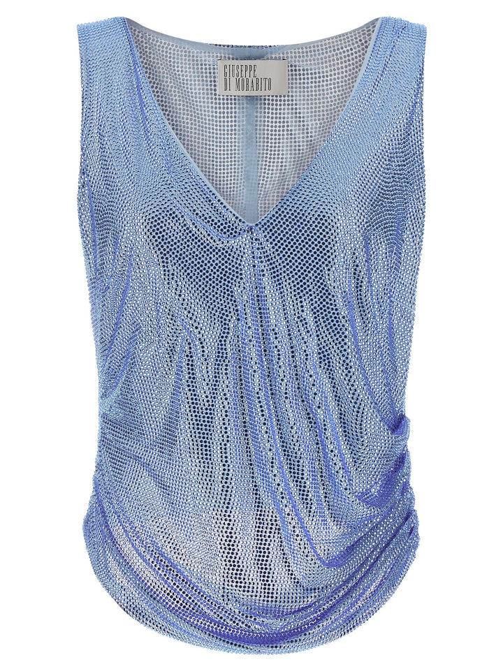 Giuseppe Di Morabito Mesh And Feather Top Tops - Light Blue | b0e5f0419d82724c946b38f54fab2db4b45b6070