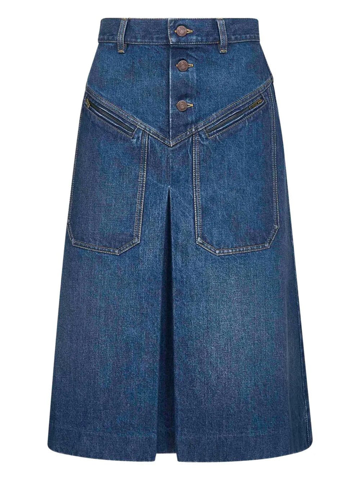 ChloÉ Midi skirts - Blue | aab468f49afd47ef5f853e9216a87a3b3cdb02d4