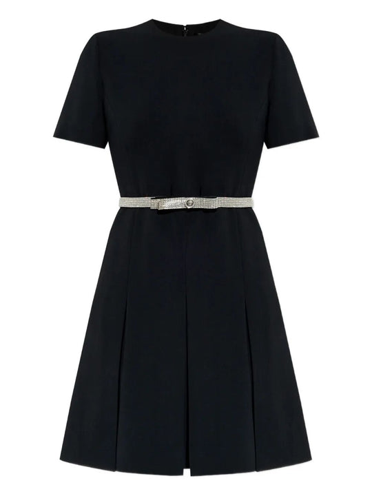 Crystal-Embellished Belt Cocktail Dress