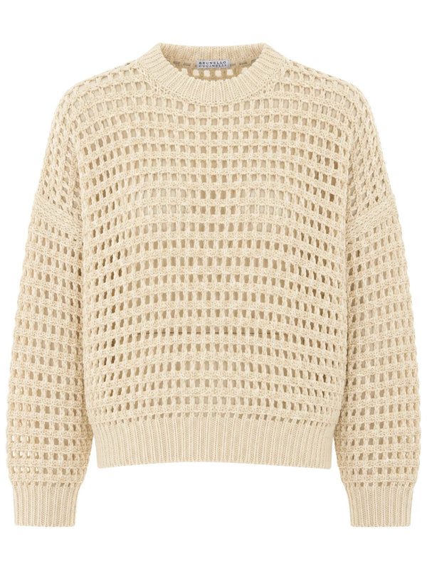 Mesh-Knit Pullover
