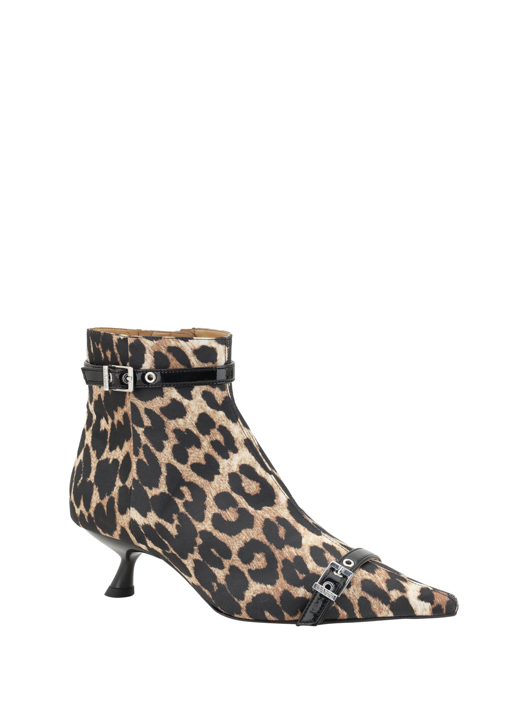 EYELETS KITTEN HEEL BOOT SATIN PRINT