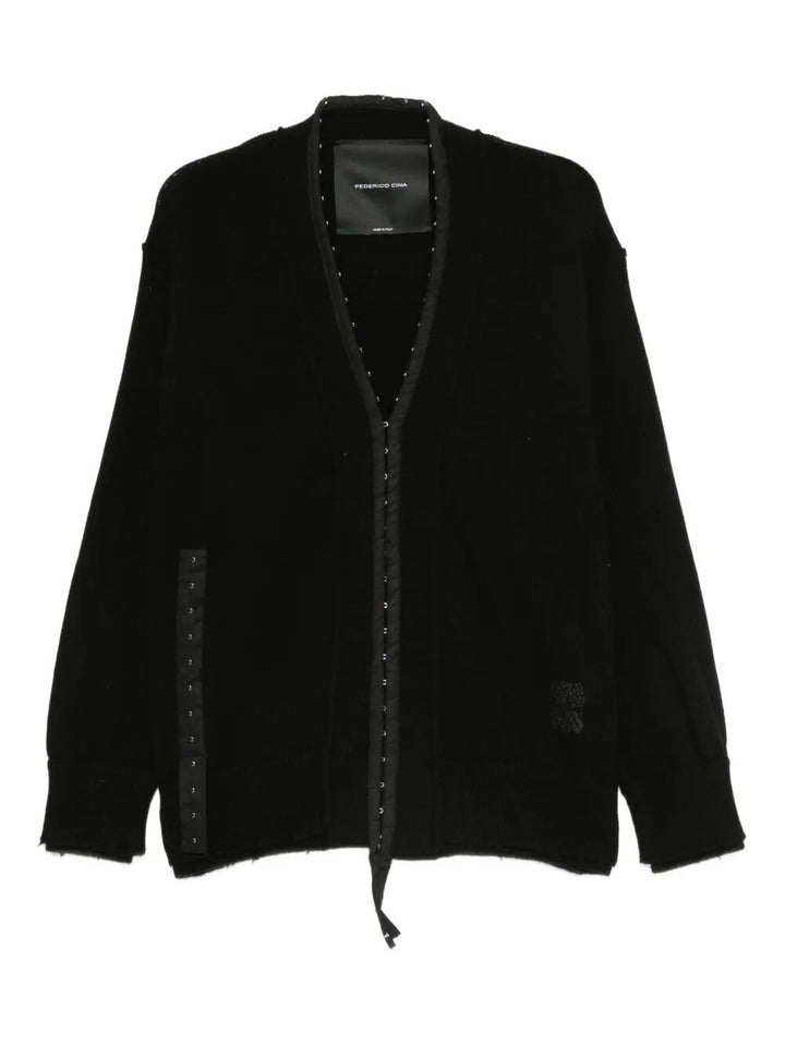 Federico Cina Cardigan - Black | dcaf3a439efc1eae2b3ee4965dd65eb2d579031b
