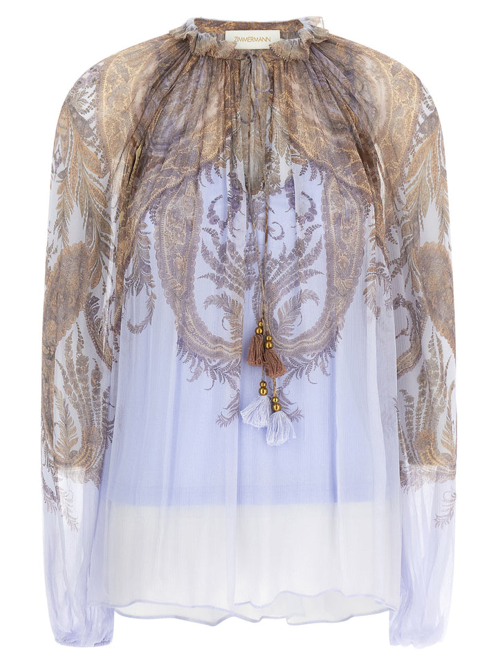 Zimmermann Hypnotic Billow Shirt and Blouse - Purple | 3133ed2bca6758f2d3faf49a250b1df027f1a4aa
