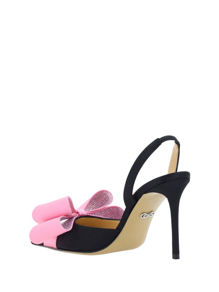 LE CADEAU PINK SATIN SLINGBACK PUMPS (95