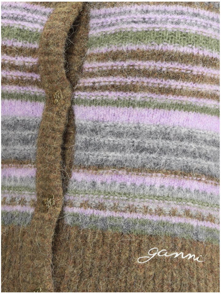 SOFT WOOL STRIPE CARDIGAN