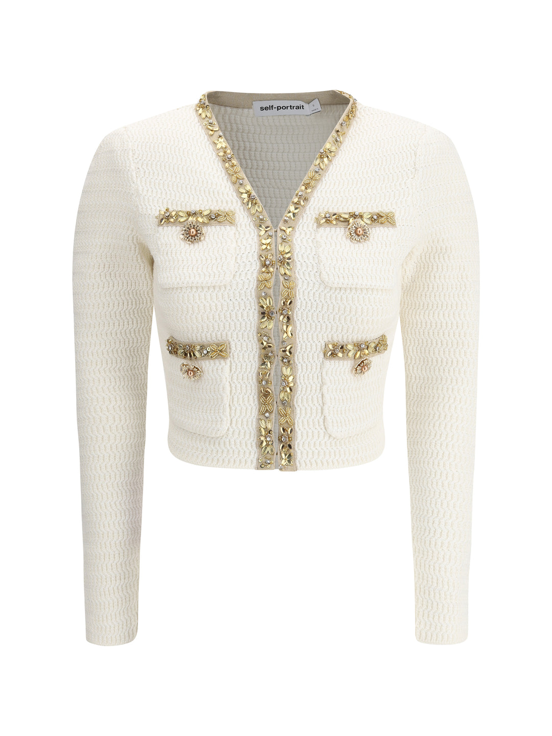 CREAM LUREX KNIT CARDIGAN