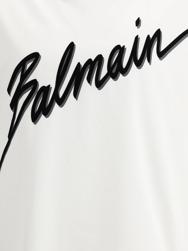 BALMAIN LETTER FLOCK T-SHIRT - REG FIT