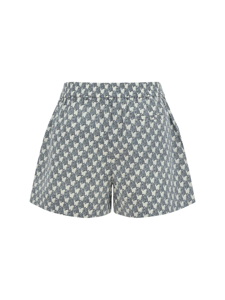 PRINTED COTTON POPLIN SHORT