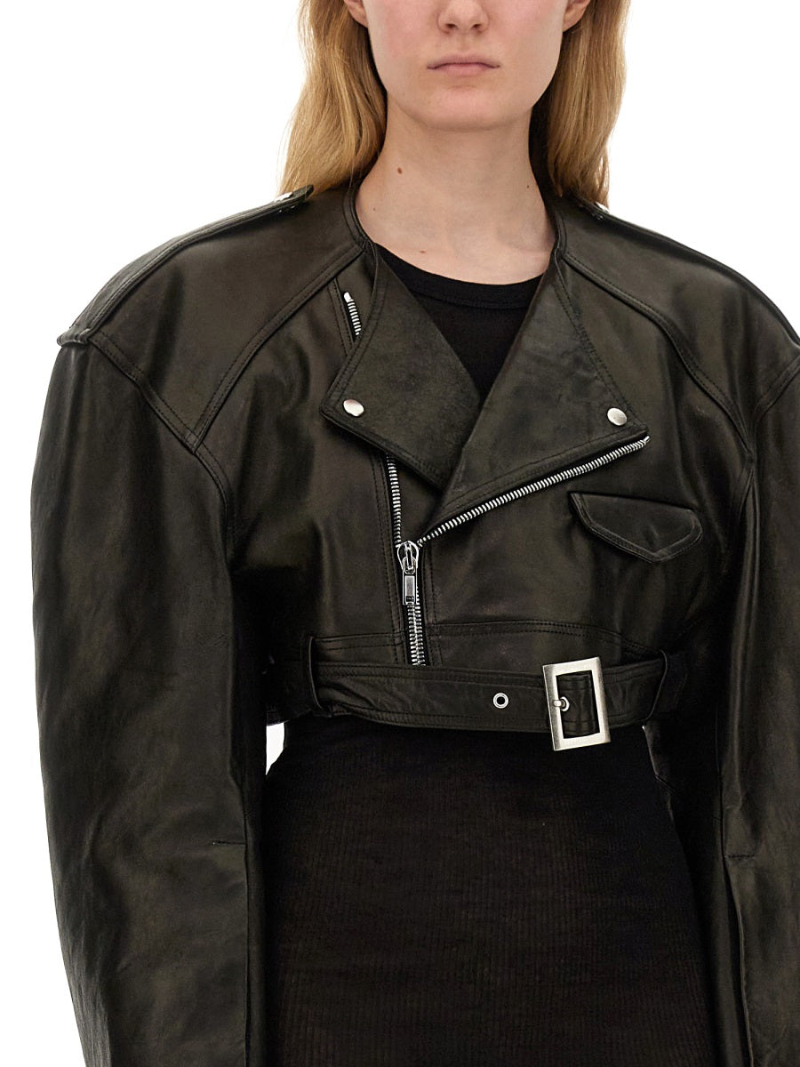 Rick Owens Leather Jackets - Black | Wanan Luxury