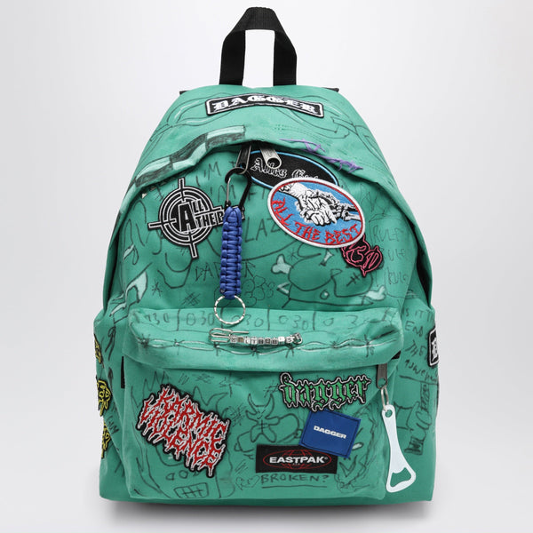 Aqua Green Punk Bag Backpack With Graphics And Charms