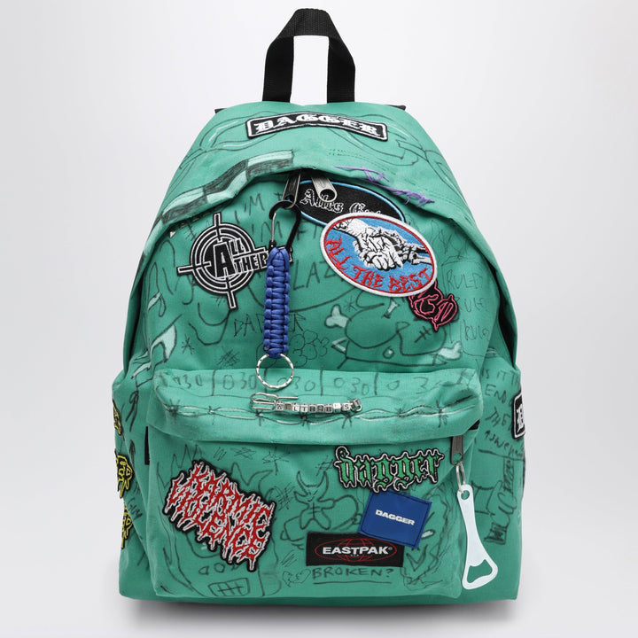 Dagger X Eastpak Aqua Green Punk Bag Backpack With Graphics And Charms