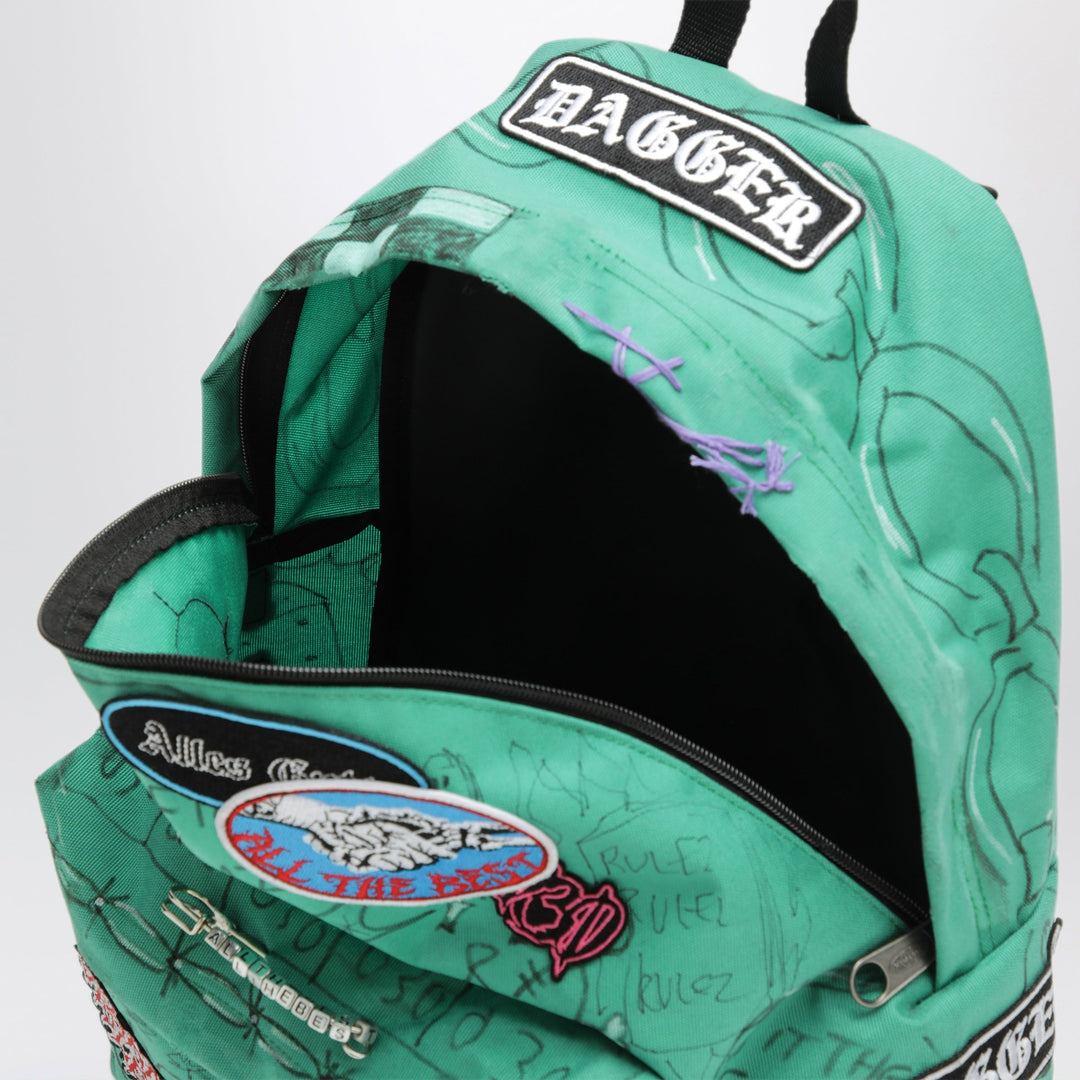 Dagger X Eastpak Aqua Green Punk Bag Backpack With Graphics And Charms
