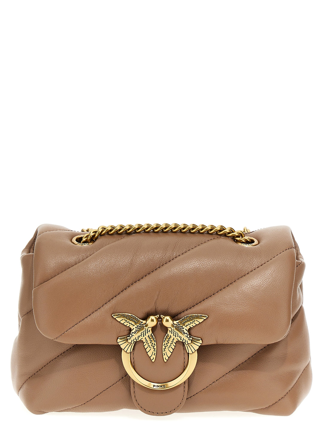 Love Mini Puff Crossbody Bags Beige