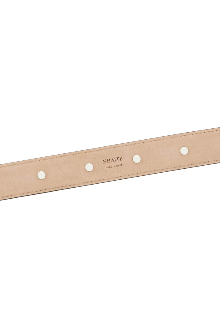 Coffee Calfskin Belt With Studs 30mm