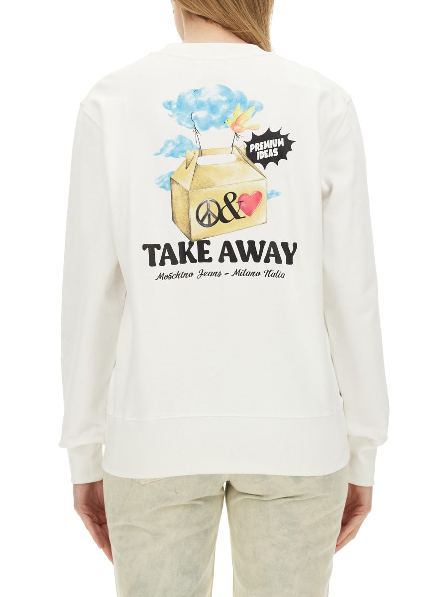 Moschino Jeans Sweatshirts - White | fa15e1decf5f6b56ae56430fd18260eeaed4893c