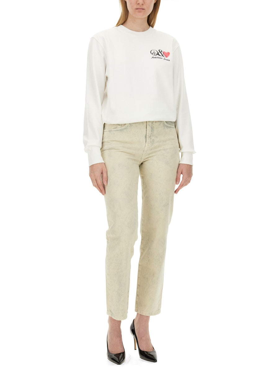 Moschino Jeans Sweatshirts - White | c5650ac8897e5cb170df7de7e1619e4c62d90c3c