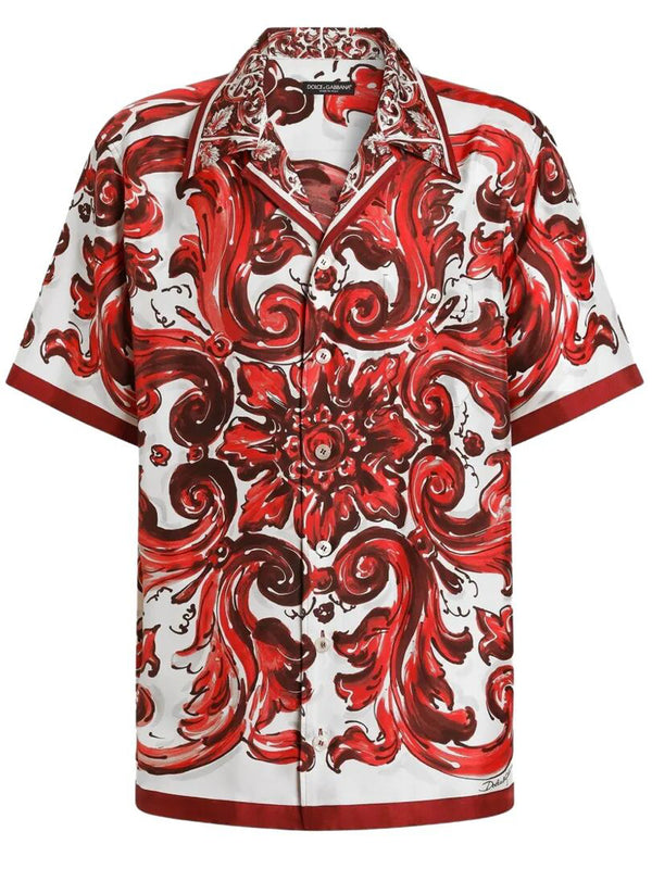 Hawaii Silk Twill Shirt With Maiolica Print