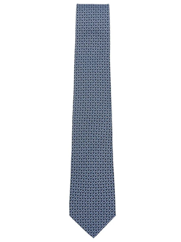 Gancini Square Print Silk Tie