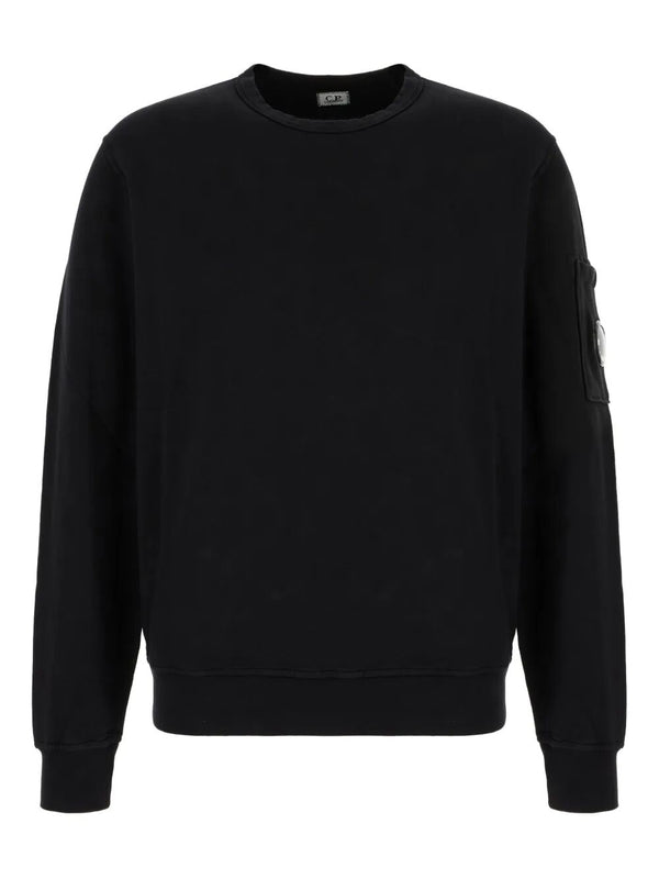 Crewneck Fleece Sweatshirt With Logo Badge