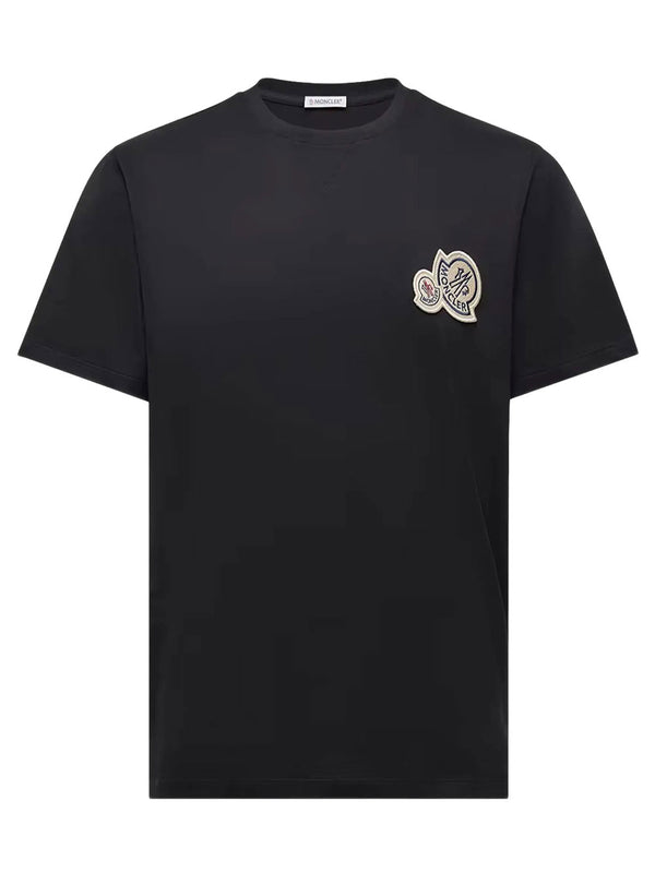 Double Logo Patch Cotton T-Shirt