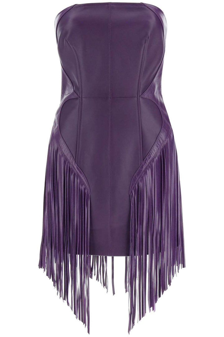 Fringed Leather Minidress