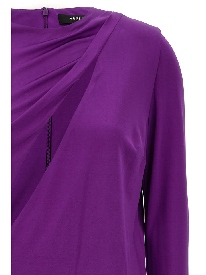 Versace Cut Out Jersey Dress Dresses - Purple | a6eeeb77458a1376b4f44d509e4b49fec4ac597e