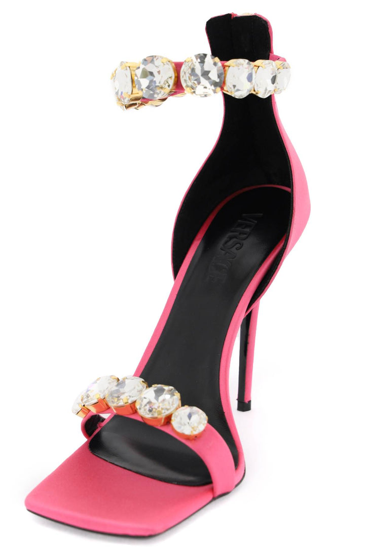 Satin Sandals With Crystals