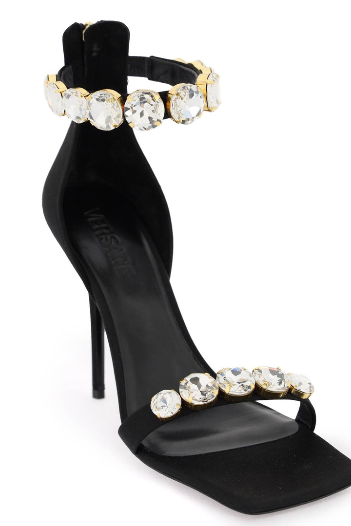 Satin Sandals With Crystals