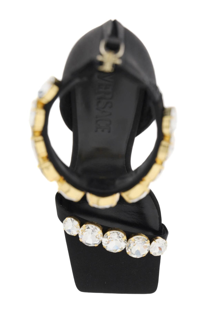 Satin Sandals With Crystals