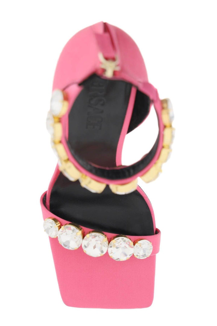 Satin Sandals With Crystals