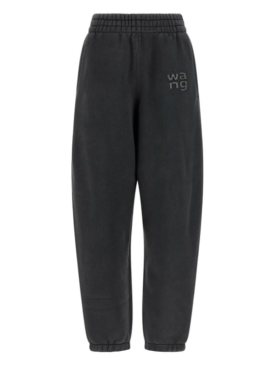 Crystal Hotfix Logo Sweatpants In Brushed Terry
