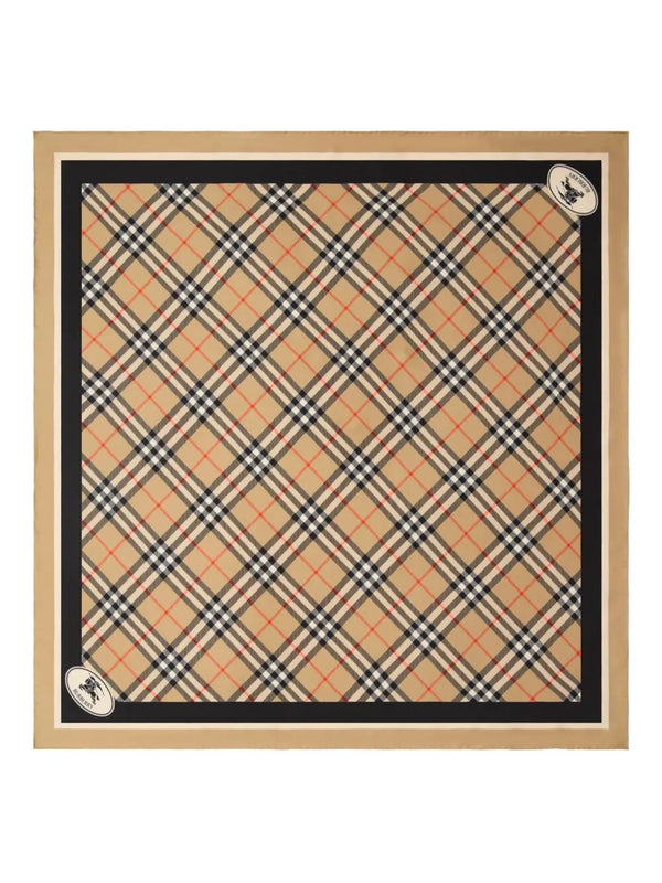 Check Silk Scarf