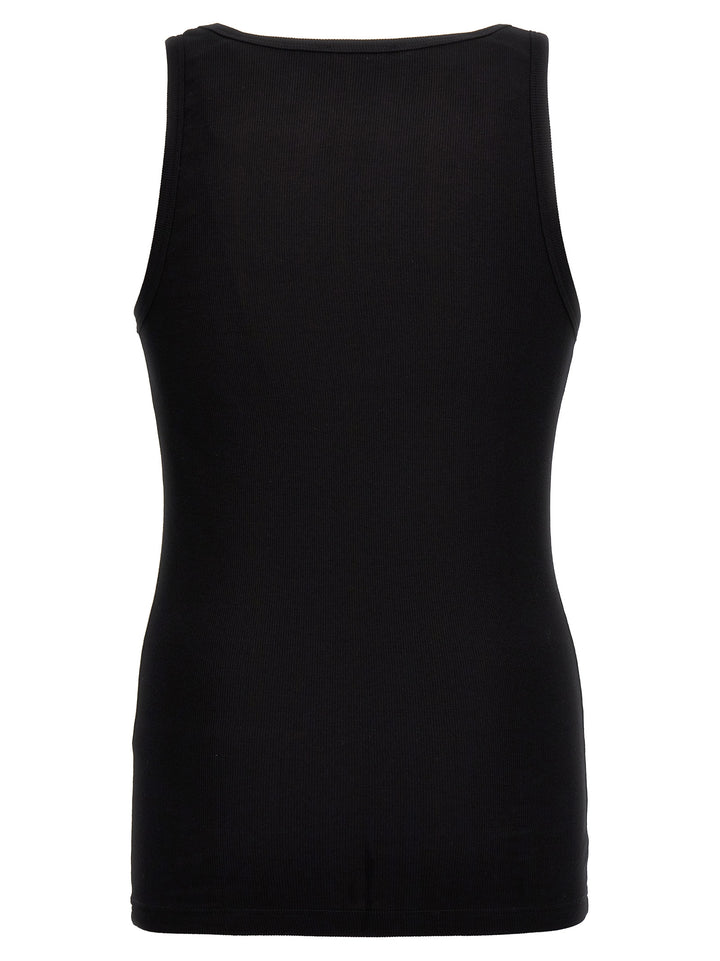 Versace Logo Embroidery Tank Top Tops - Black | 046e101c474e74ddf6992b7abd3b2eca26962c75