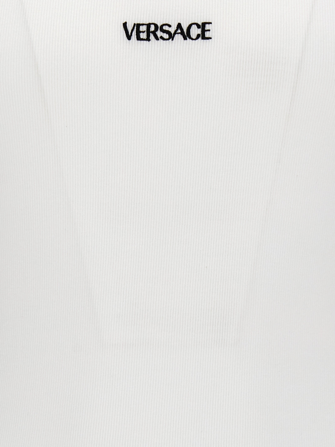 Versace Logo Embroidery Tank Top Tops - White | 46fc6d05a243516bf114a7652ef0df2f3f4472a6