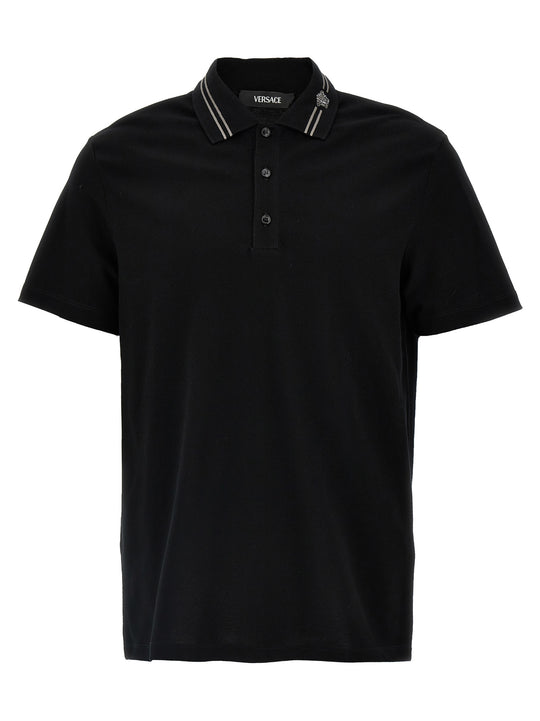 Medusa Embroidery Polo Black
