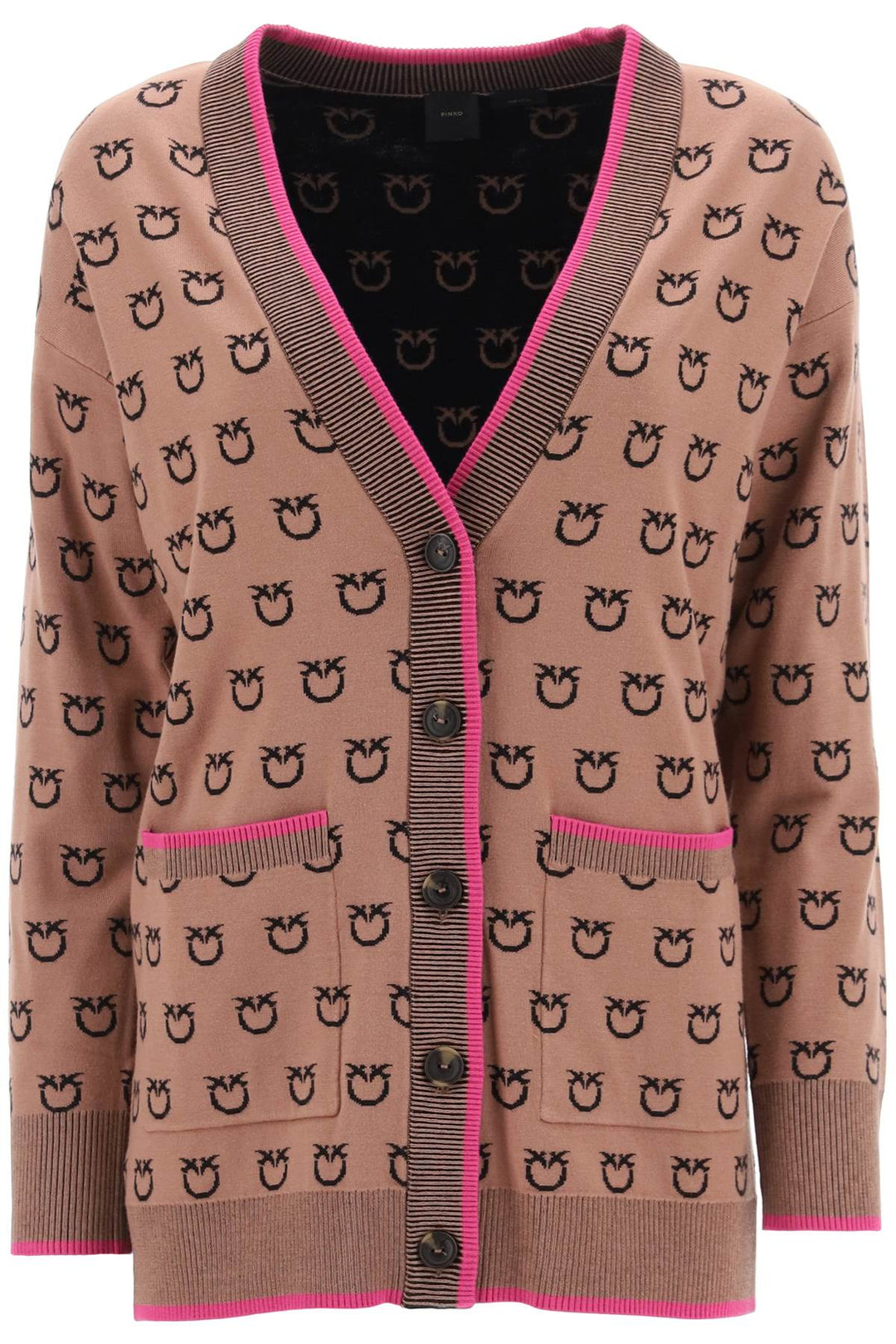 'Lama' All Over Logo Cardigan