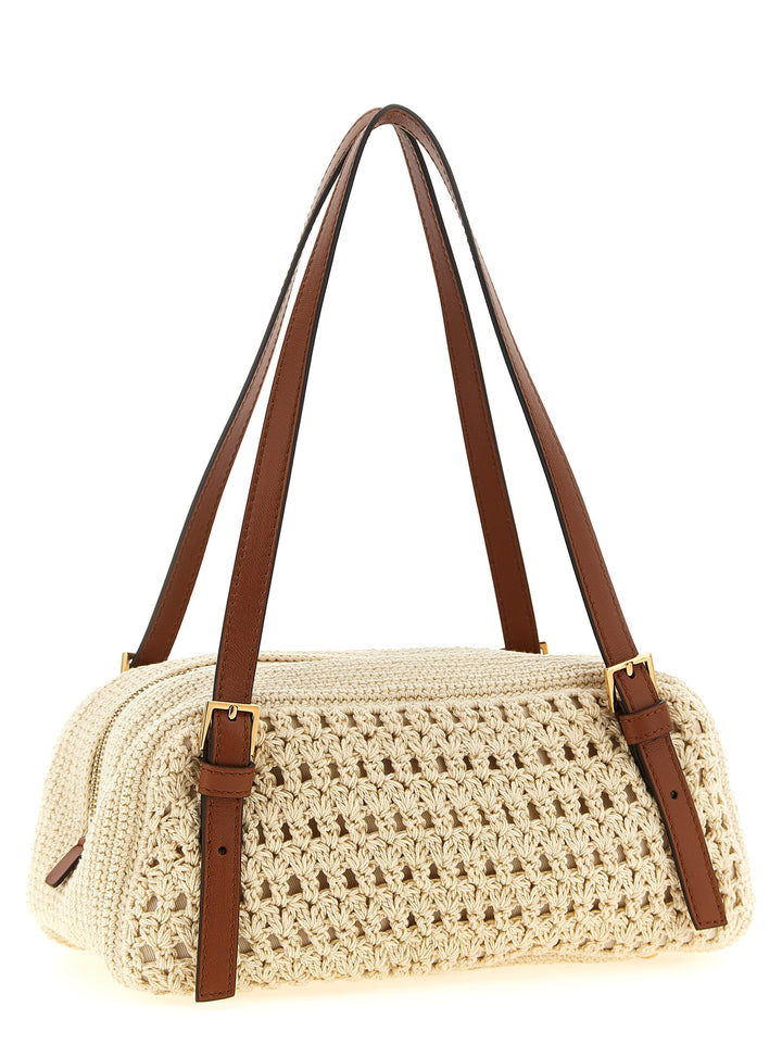 Versace Versace Tag Shoulder Bags - Beige | eac0a6b2d774f7ac5d7bf6973449e24bbae7645a