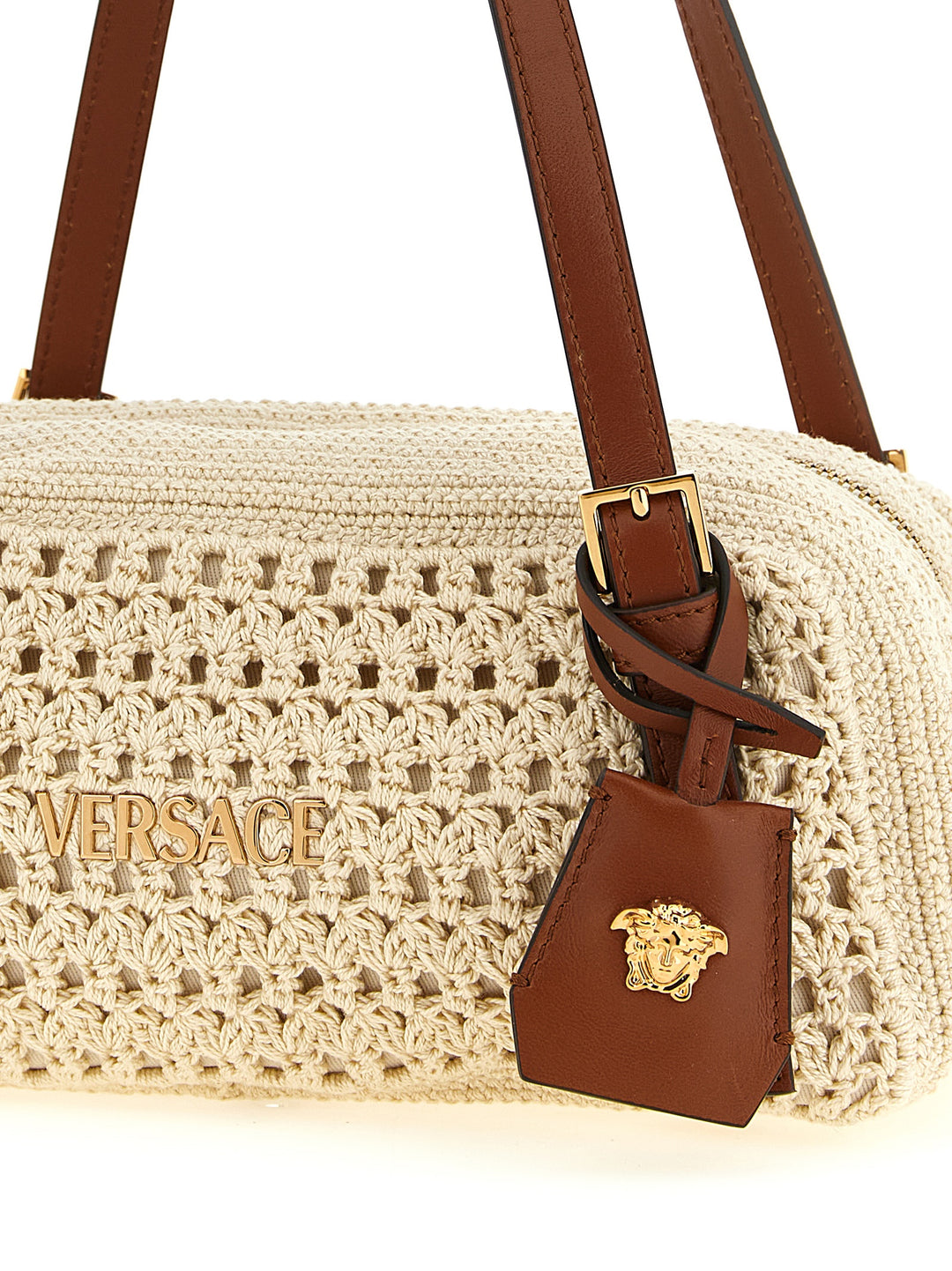 Versace Versace Tag Shoulder Bags - Beige | 330c269ca9b7497a6847605fd53500c2c58e1909